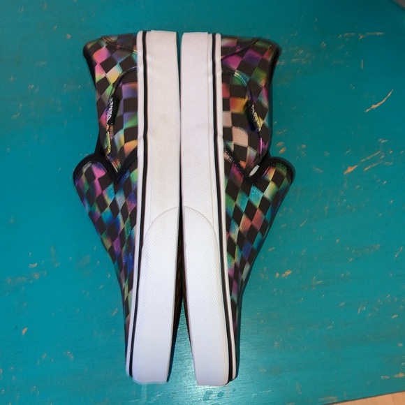 Vans Asher Iridescent Multi color Checkerboars. Women’s Size 8.5 - Picture 6 of 9